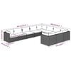vidaXL Garden Lounge Set Black PE rattan, powder-coated steel, plastic
