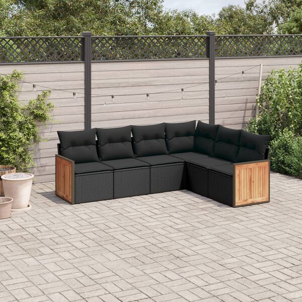 vidaXL Garden Sofa Set Black