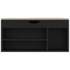 vidaXL Shoe Bench with Cushion Black 40.9"x11.8"x19.3" Engineered Wood