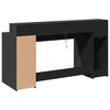 vidaXL Desk with LED Lights Black 63.0x21.7x35.8" Engineered Wood