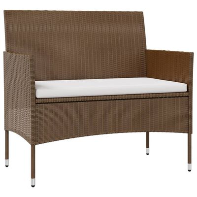 vidaXL 8 Piece Patio Lounge Set with Cushions Poly Rattan Brown