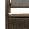 vidaXL Garden Storage Bench with Cushion Brown Poly Rattan