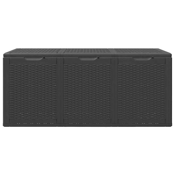 vidaXL Storage Box Black Polypropylene with rattan look Medium
