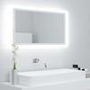 vidaXL Mirror White Engineered wood, acrylic 31.5 x 3.3 x 14.6 in Lights