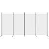 vidaXL 4-Panel Room Divider White 136.2"x70.9" Fabric