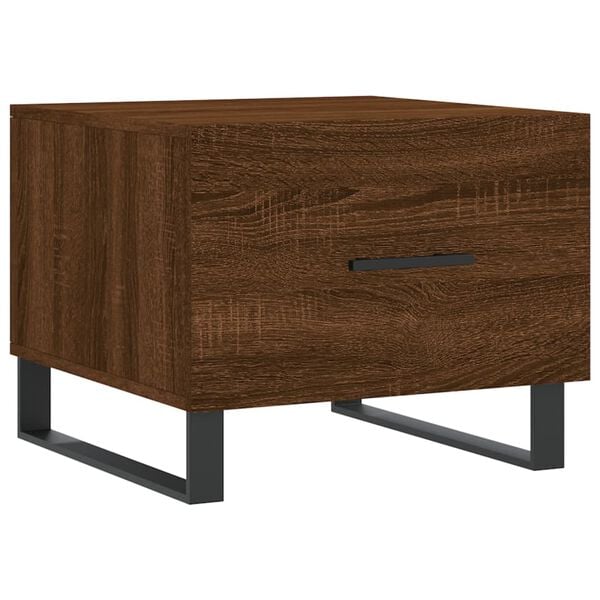 vidaXL Coffee Table Brown Oak Engineered Wood, Iron Compact Coffee Table