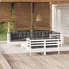 vidaXL Garden Lounge Set White for wood, Anthracite for cushions
