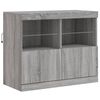vidaXL Sideboard Grey Sonoma Engineered Wood, Glass