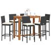 vidaXL Garden Bar Set Black PE rattan Removable Covers Garden Bar Set