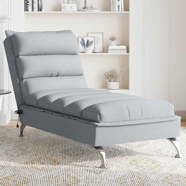vidaXL Massage Chaise Lounge Light Grey