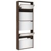 vidaXL Shoe Cabinet Brown Oak Engineered wood, Glass 24.8x6.7x66.7 in
