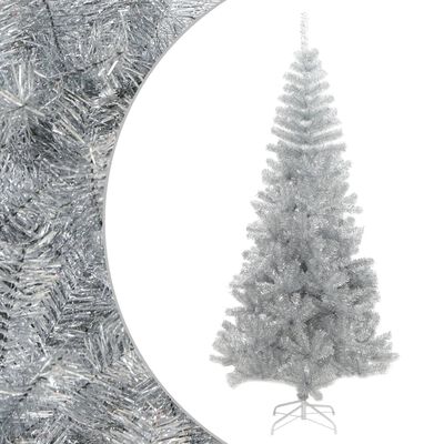 vidaXL Artificial Christmas Tree with Stand Silver 8 ft PET