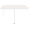 vidaXL Retractable Awning Cream Aluminum, Polyester with PU coating