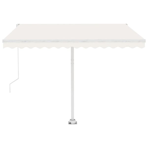 vidaXL Retractable Awning Cream Aluminum, Polyester with PU coating