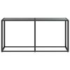 vidaXL Console Table Black Tempered glass 63.0x13.8x29.7in Simple