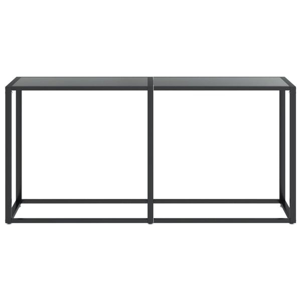 vidaXL Console Table Black Tempered glass 63.0x13.8x29.7in Simple