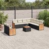 vidaXL Garden Sofa Set Black and Cream