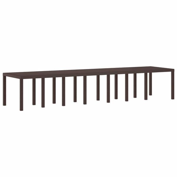 vidaXL Garden Dining Table Brown 157.48 x 39.37 x 28.74 in Poly Rattan
