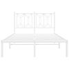 vidaXL Bed Frame White Steel Full Metal Bed Frame Rectangular Modern