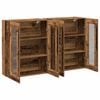 vidaXL Wall Mounted Cabinets 2 pcs Old wood 27.36 x 13.39 x 35.43 in