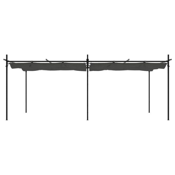 vidaXL Pergola with Retractable Roof Anthracite 231.9"x115"x90.6"