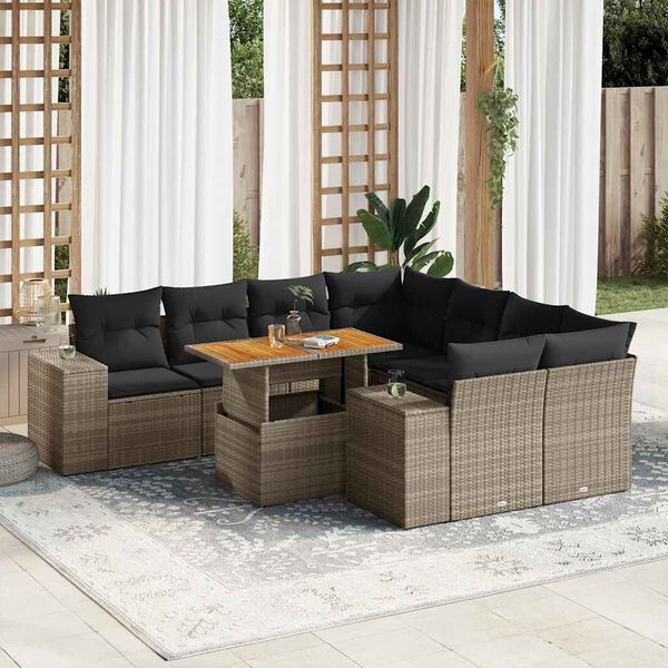 vidaXL Garden Sofa Set Grey