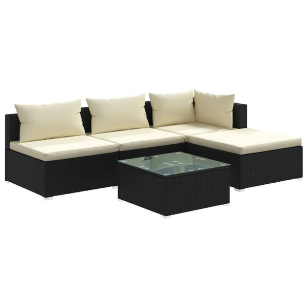 vidaXL Garden Lounge Set Black