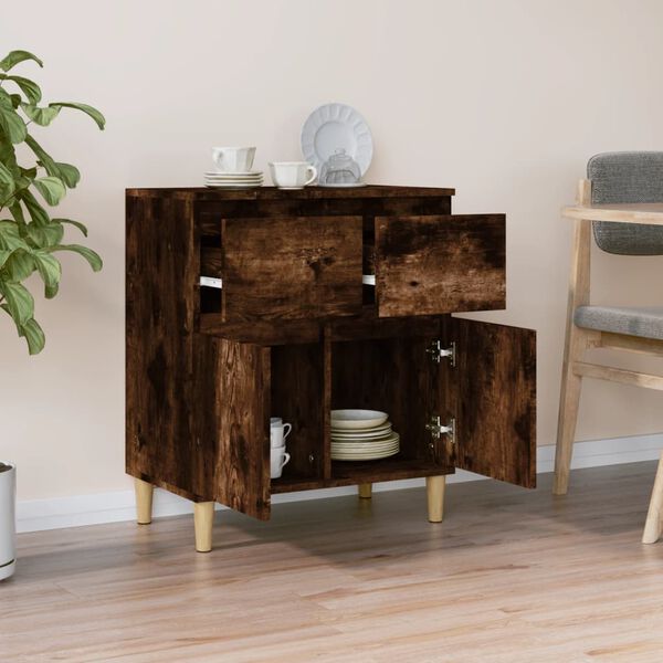 vidaXL Sideboard Smoked Oak Engineered Wood 23.6 x 13.8 x 27.6 in