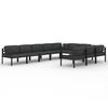 vidaXL 10 Piece Patio Lounge Set with Cushions Aluminum Anthracite