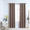 vidaXL Blackout Curtains with Metal Rings 2 pcs Taupe 55.1x68.9"