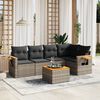 vidaXL Garden Sofa Set Grey PE Rattan Large Adjustable Armrests