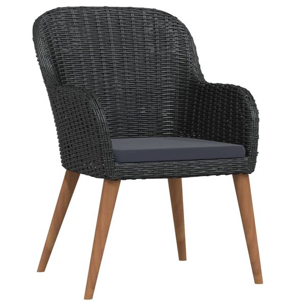 vidaXL Garden Dining Set Black, Dark Grey