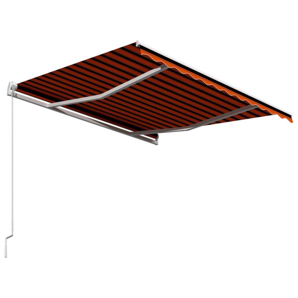 vidaXL Retractable Awning Orange and Brown Powder-coated aluminum
