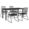 vidaXL Garden Dining Set Black