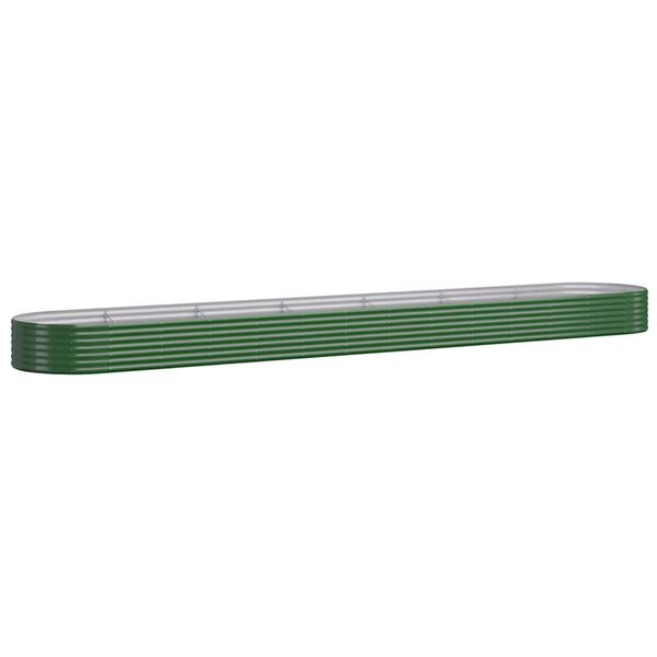 vidaXL Garden Raised Bed Green Powder-coated steel Large Durable