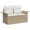 vidaXL Garden Sofa Set with Cushion 6 pcs Beige and Cream Poly Rattan