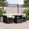 vidaXL Garden Sofa Set Black PE rattan Standard Adjustable Armrests