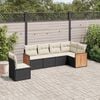 vidaXL Garden Sofa Set Black, Cream White