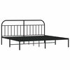 vidaXL Bed Frame Black Powder-Coated Steel Full Bed Frame Rectangular