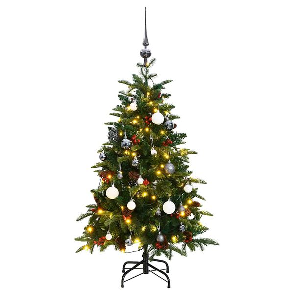 vidaXL Artificial Hinged Christmas Tree Green PVC, PE, Iron, Plastic