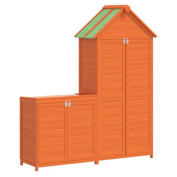 vidaXL Garden Tool Shed Set Brown Solid pine wood, plywood
