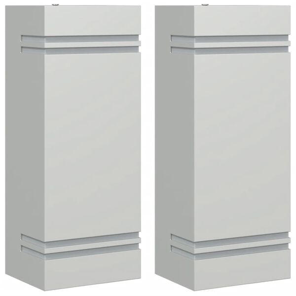 vidaXL Outdoor Wall Light Set of 2 Silver