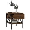 vidaXL Bedside Table Set of 2 Brown Oak Engineered Wood, Iron
