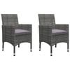 vidaXL Dining Set Grey Solid Acacia wood, PE rattan, Powder-Coated Steel