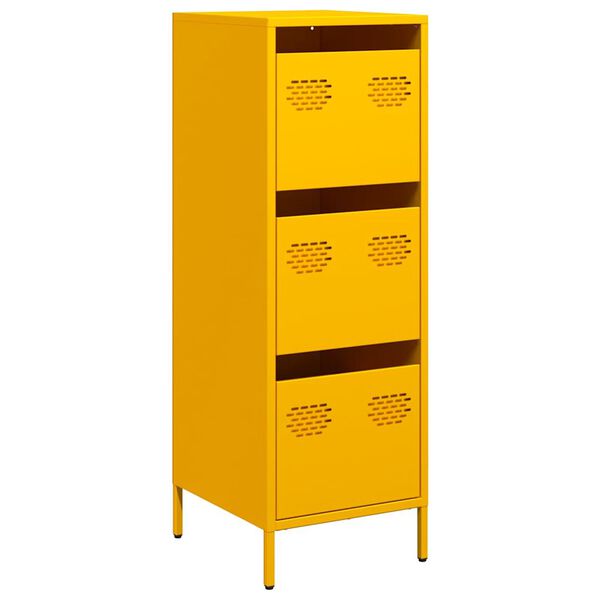 vidaXL Highboard Mustard Yellow Cold-rolled Steel Medium Highboard