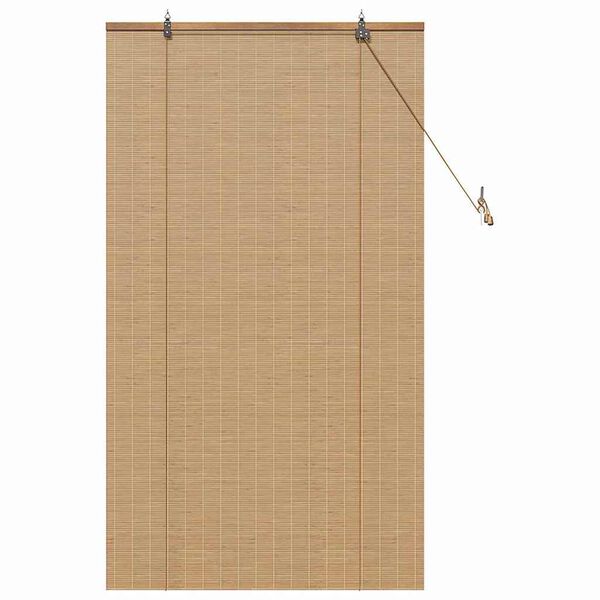 vidaXL Roller Blind with Curtains Manual Brown 31.50 x 62.99 in Bamboo