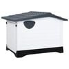 vidaXL Dog House Grey, White, Black Polypropylene Small