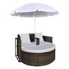 vidaXL Garden Chair Brown Poly Rattan Detachable Outdoor Lounge Bed
