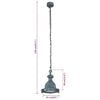 vidaXL Pendant Lighting Polished Grey Aluminum Medium Pendant Lighting