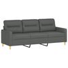 vidaXL Sofa Set Dark Grey Fabric (100% polyester), metal, plywood 3-Seater
